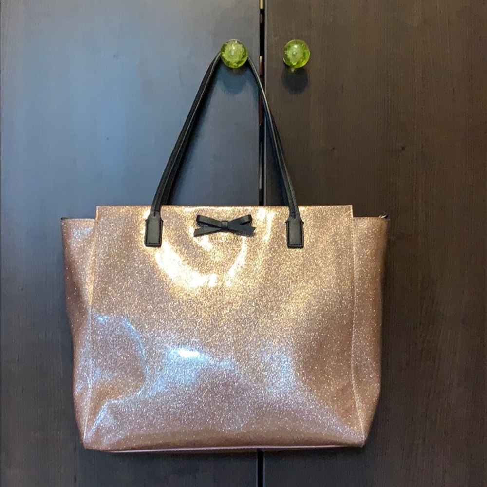 Kate Spade Rose Gold glitter purse